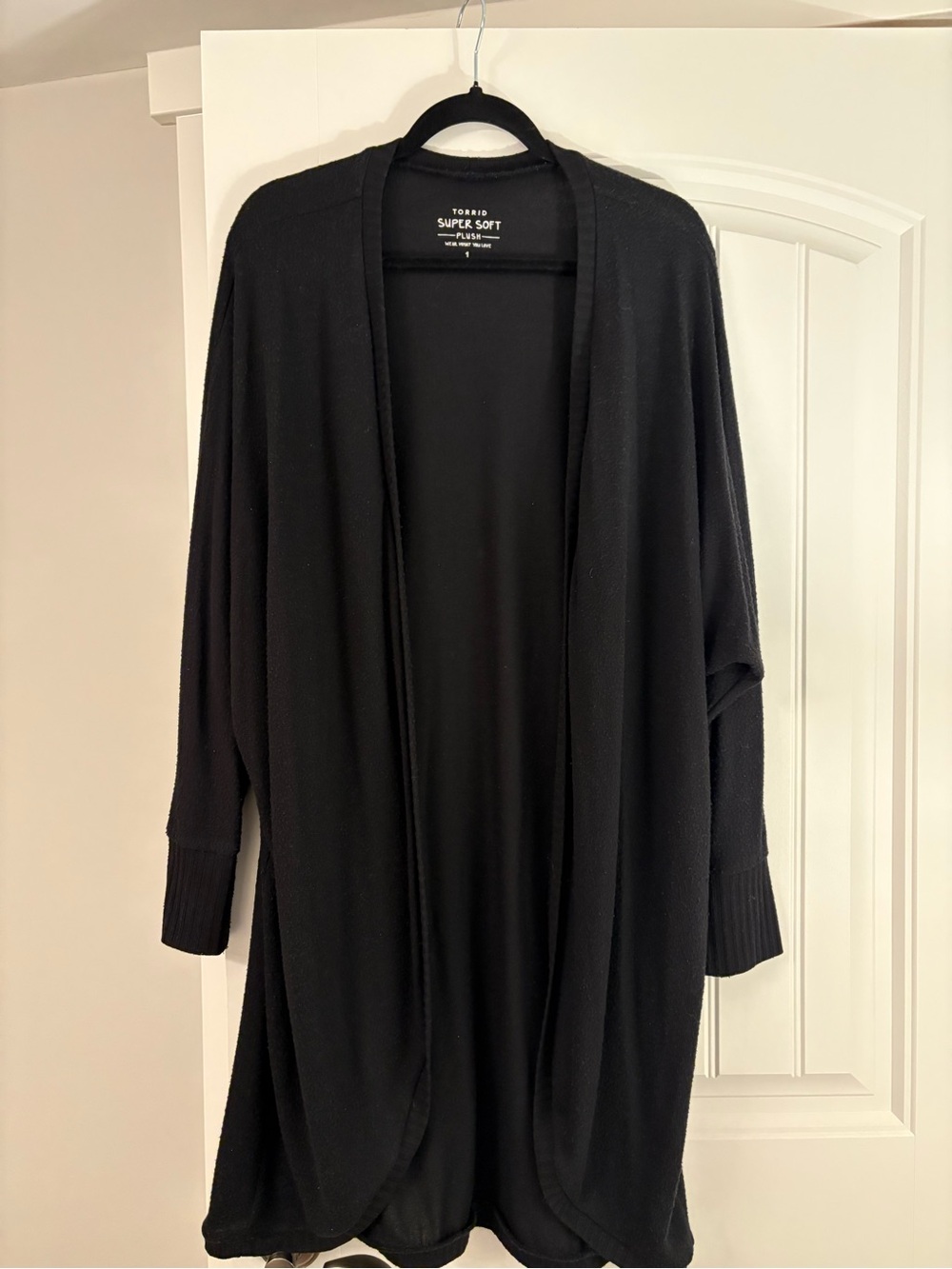 torrid Black Open-Front Longline Cardigan
